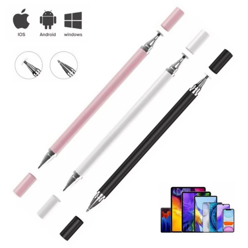 Drawing Tablet Pen Accessories - 1/2/8個入り 2in1ユニバーサルスタイラスペン タブレット/スマホ/Android/iPad用 アクセサリー 描画タブレット 静電容量式スクリーン