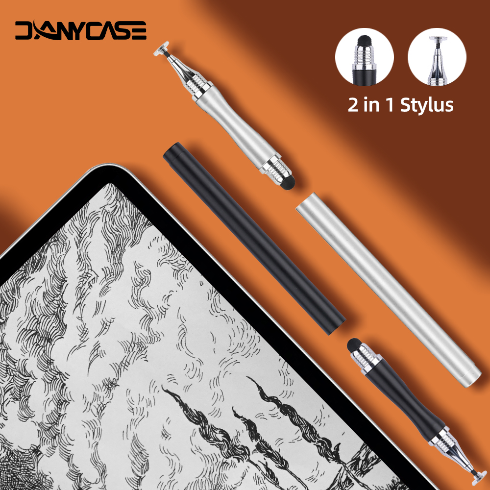Drawing Tablet Pen Accessories - タブレットを描くためのユニバーサルスタイラスペン,静電容量式スクリーン,モバイル用タッチペン,Androidフォン,スマートペンシルアクセサリー,2in 1