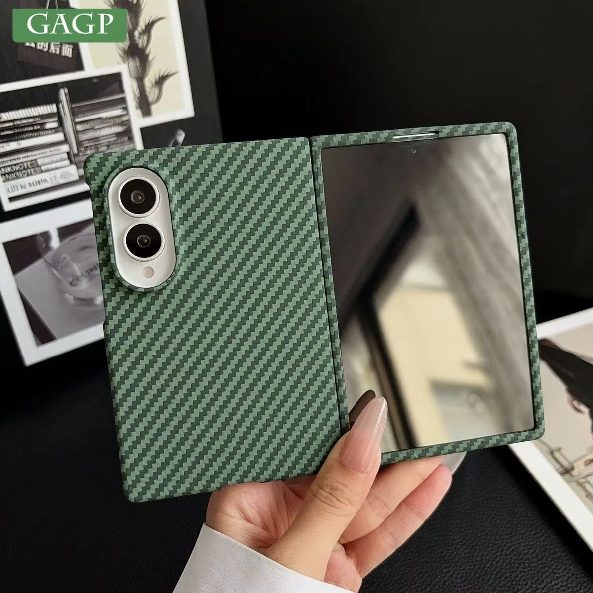 Screen Protector Matte - ZFold 8ケース 内蔵スクリーンプロテクター スリムマットカーボンファイバー 磁気Magsafe対応ケース Samsung