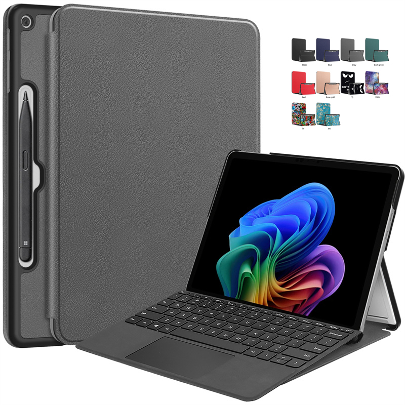 Microsoft Tablet Accessories - Microsoft Surface Pro 12 (2025)用ケース、フリップスタンド付きPUレザーカバー、ハードカバー
