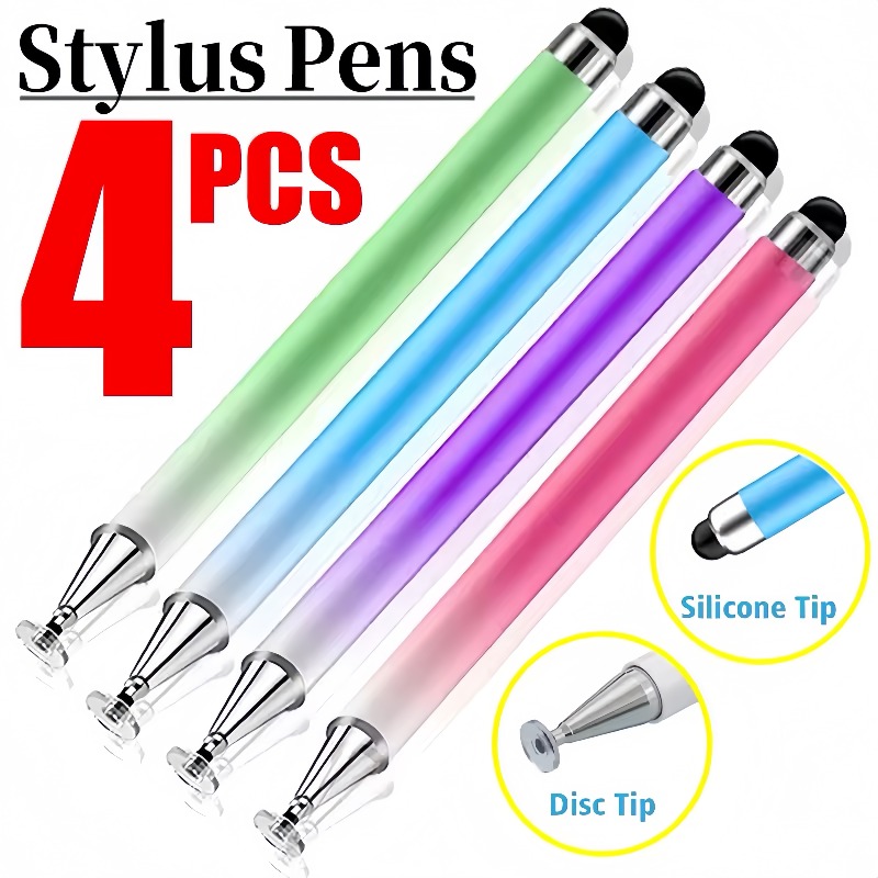 Drawing Tablet Pen Accessories - iPad、タブレット、スマホ対応の2in1ユニバーサルスタイラスペン、高精度ディスクチップシリコンタッチスクリーンペンアクセサリー、描画、ペイントに最適