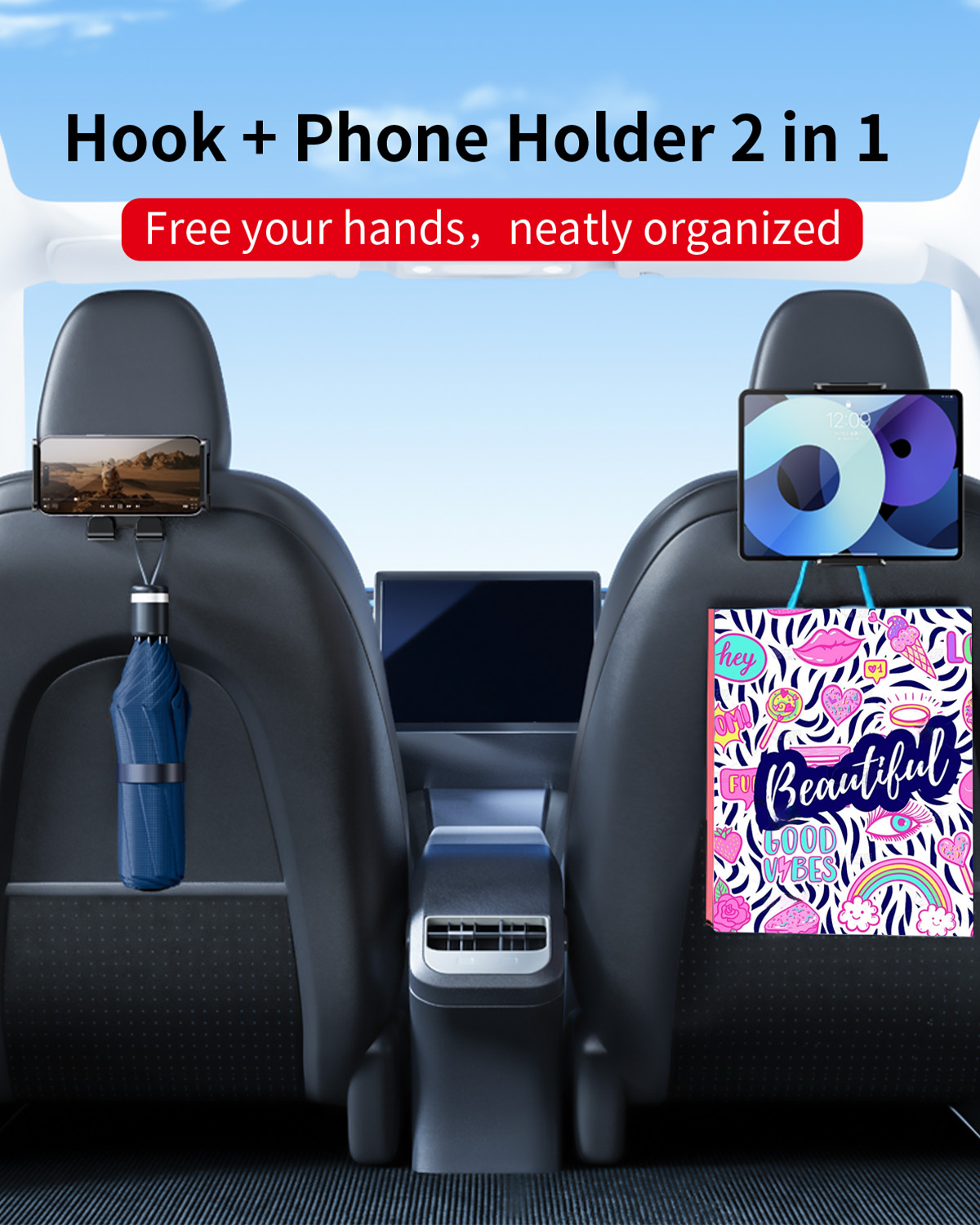 Hipacool-テスラカーリアシートマウント、2 in 1 - Tesla Tablet Accessories のレビューと価格