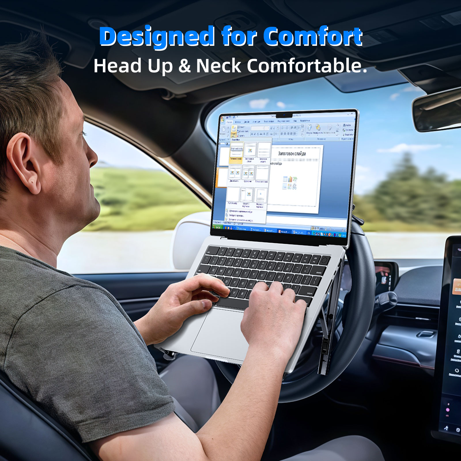 Eary 車載ラップトップマウントステアリングホイールホルダ - Tesla Tablet Accessories のレビューと価格