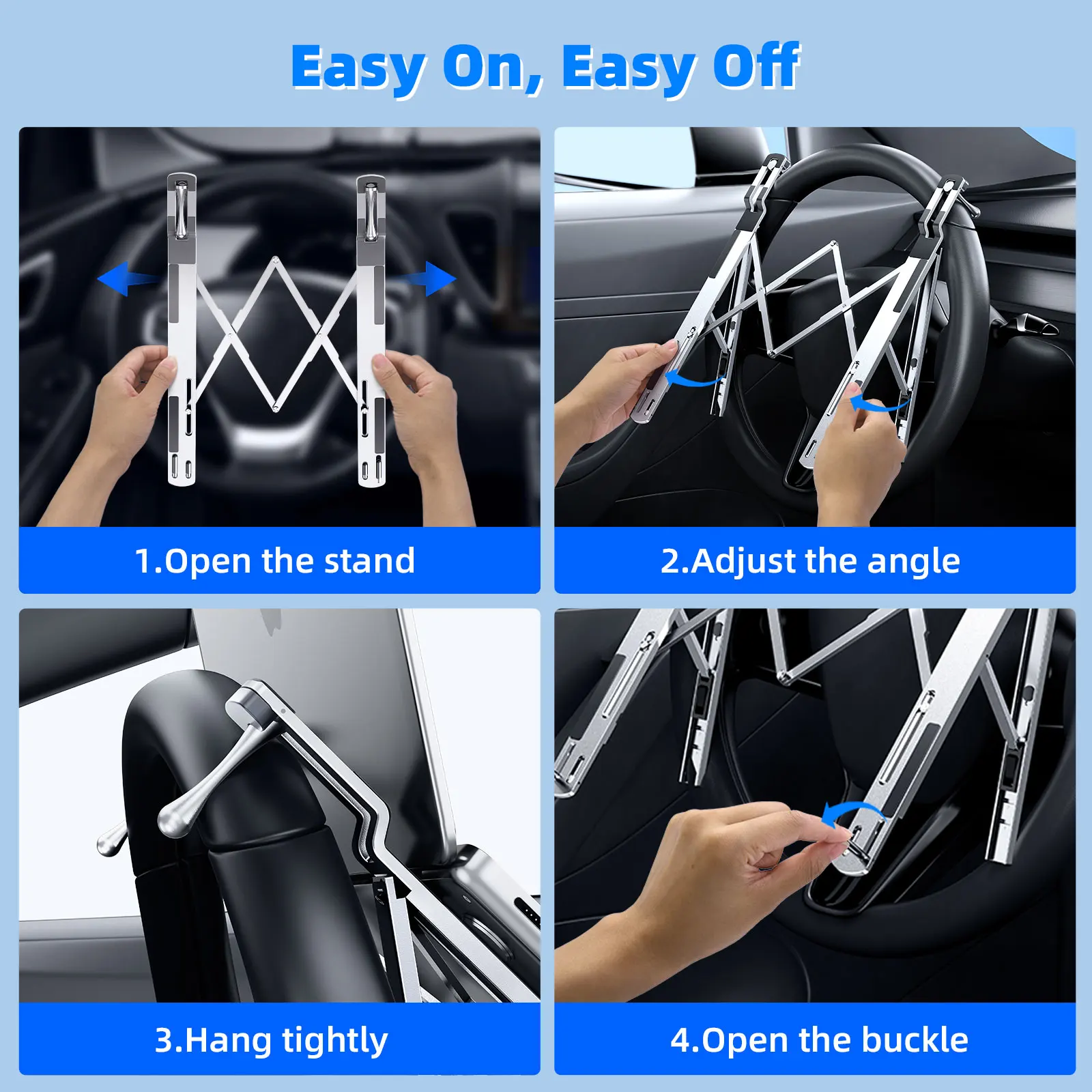 Eary 車載ラップトップマウントステアリングホイールホルダ - Tesla Tablet Accessories のレビューと価格