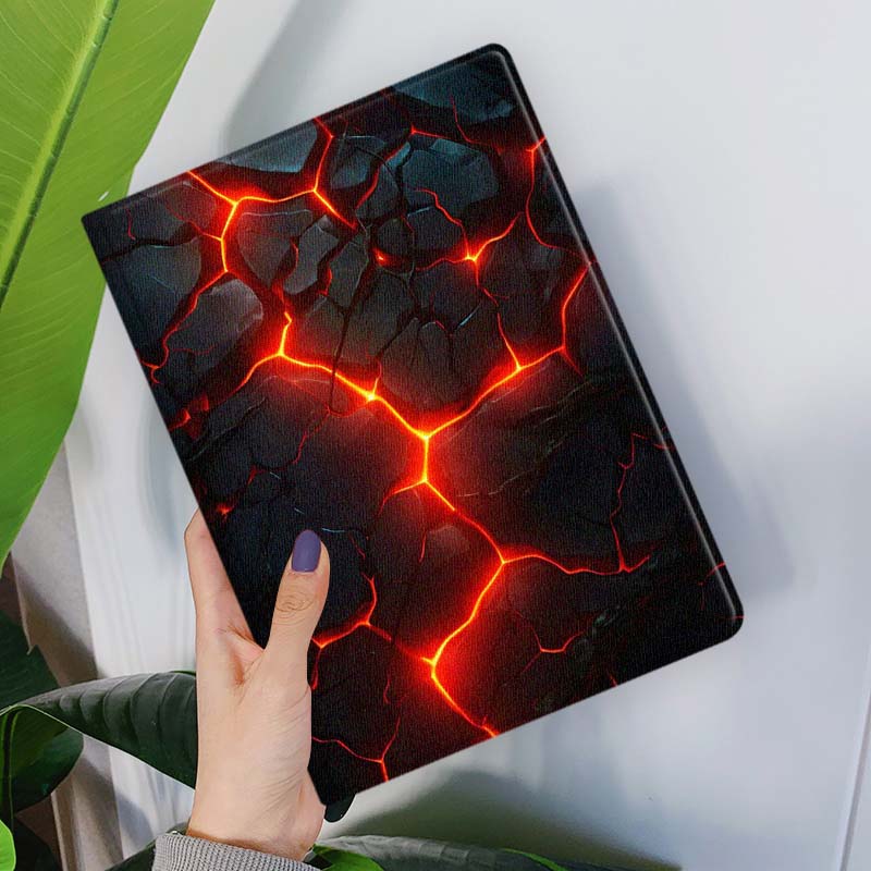 アート溶岩クラックファイアグロー サムスンギャラクシータブS - Samsung Tablet A9 Accessories のレビューと価格