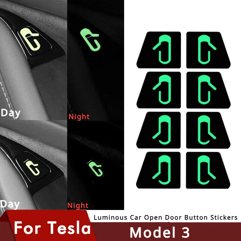 テスラモデル3用の車のオープンドアボタンステッカー,自動アク - Tesla Tablet Accessories のレビューと価格