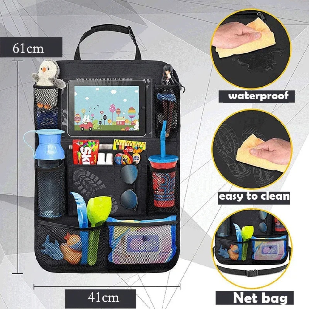 カーシートバックオーガナイザー 9 収納ポケット タッチスク - Tablet Accessories For Kids のレビューと価格