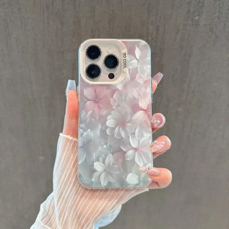 ピンクの花柄ケース iPhone 15Pro 17 16 1 - Paper Feel Screen Film のレビューと価格