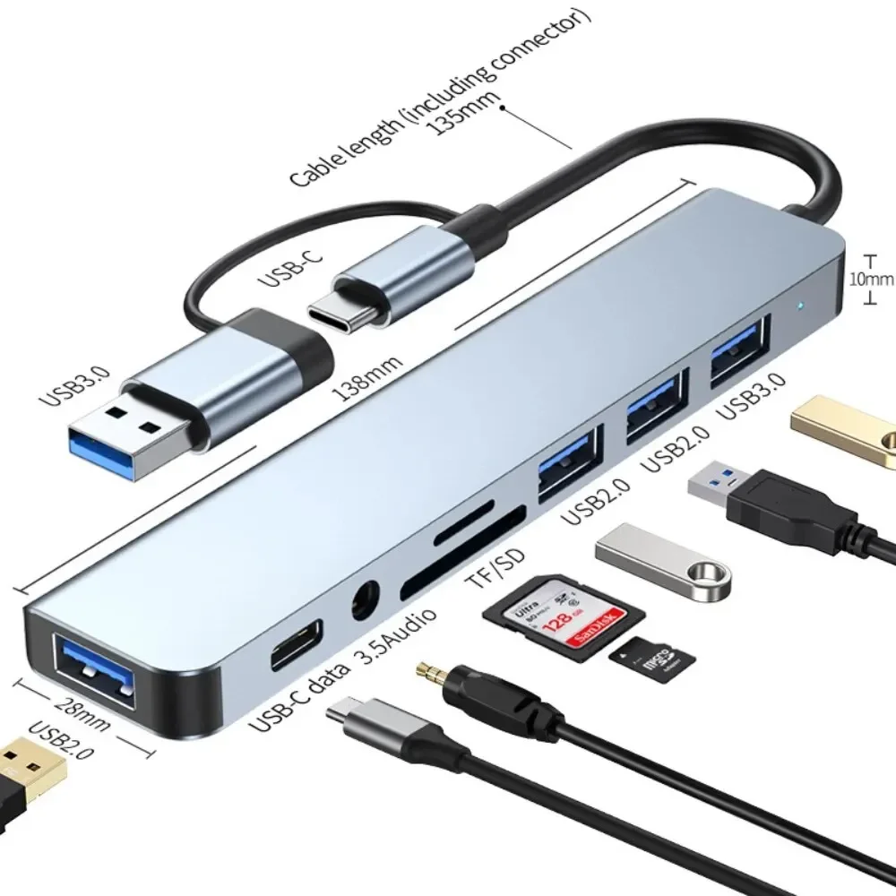 8 In 2 USB-C ハブ 3.0 SD/TF カードリ - Usb Hub Type C のレビューと価格