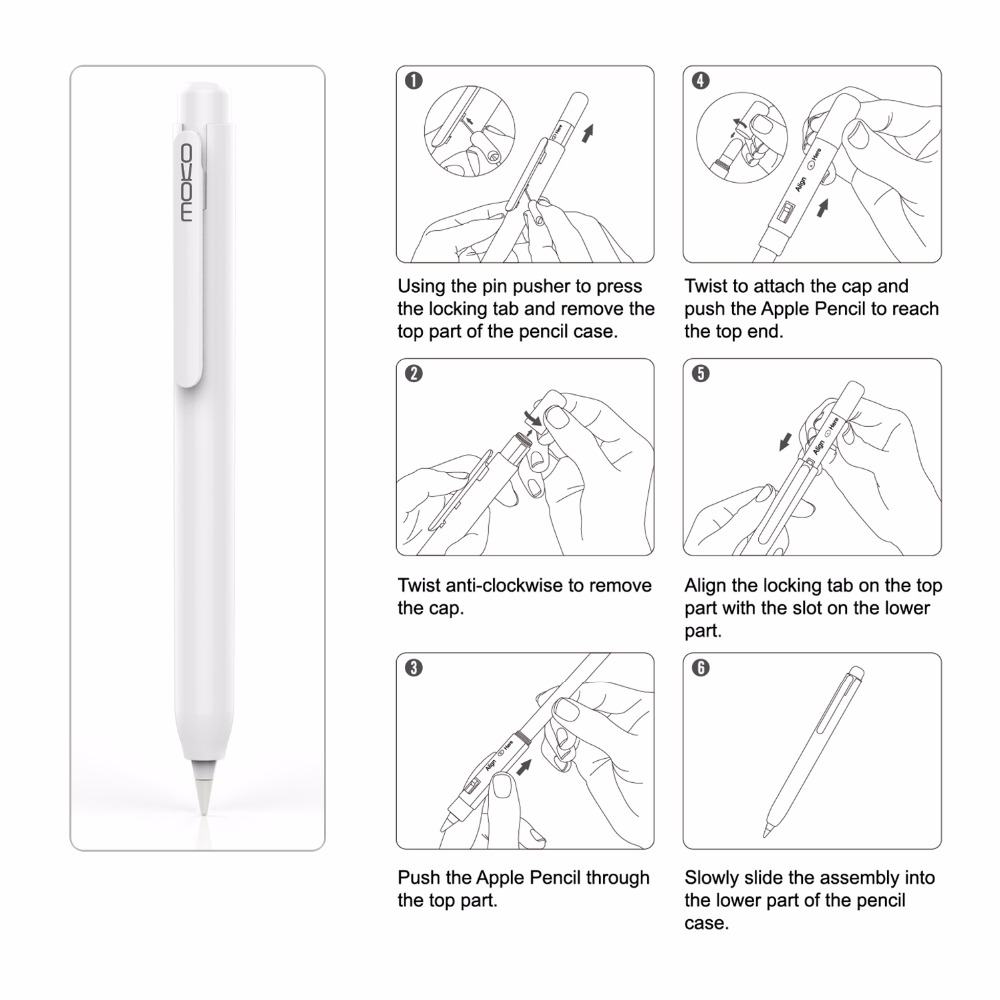 Apple Pencil用moko保護ケース、クリップ内蔵ペ - Tablet Accessories For Kids のレビューと価格